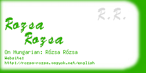 rozsa rozsa business card